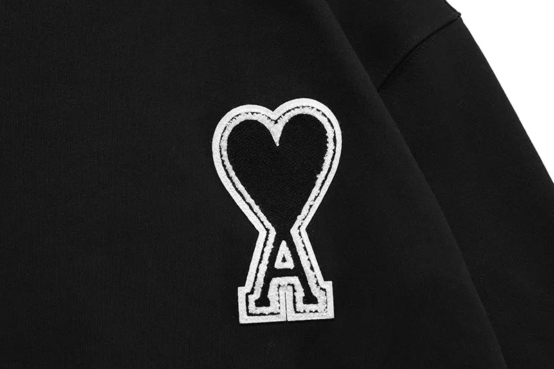 AMI Paris Ami de Coeur logo Crewneck - Black