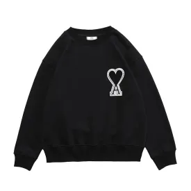 AMI Paris Ami de Coeur logo Crewneck - Black