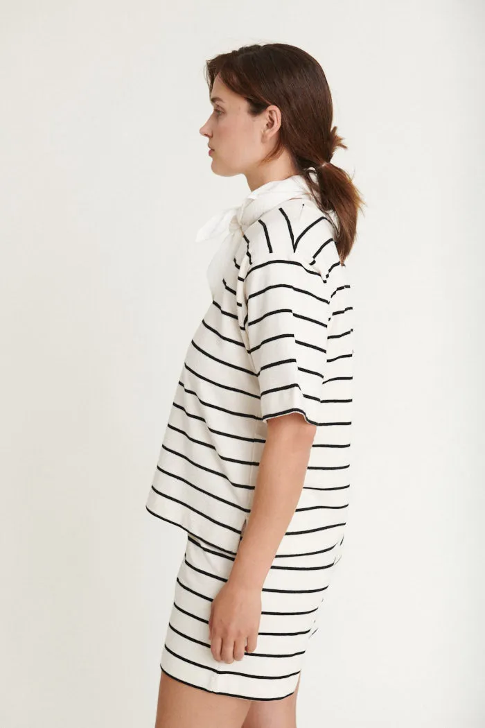 Anneli Oversized Tee - Birch/Black