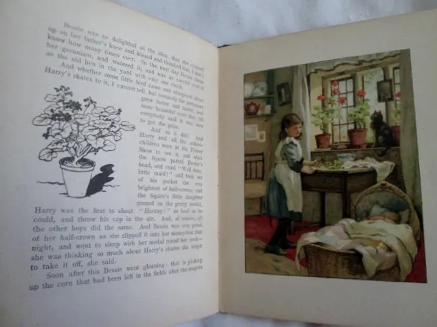 Antique 1890s IN THE HOLIDAYS NISTER Hardcover HC Book Bingham Childrens Color Illus