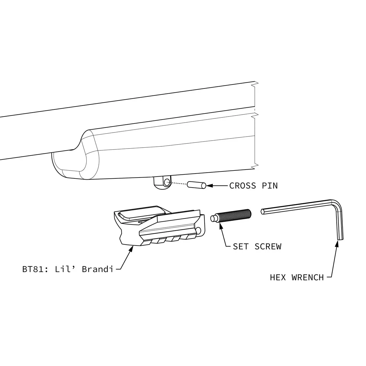 Atlas Bipods BT81 Lil Brandi Pic Rail Adapter