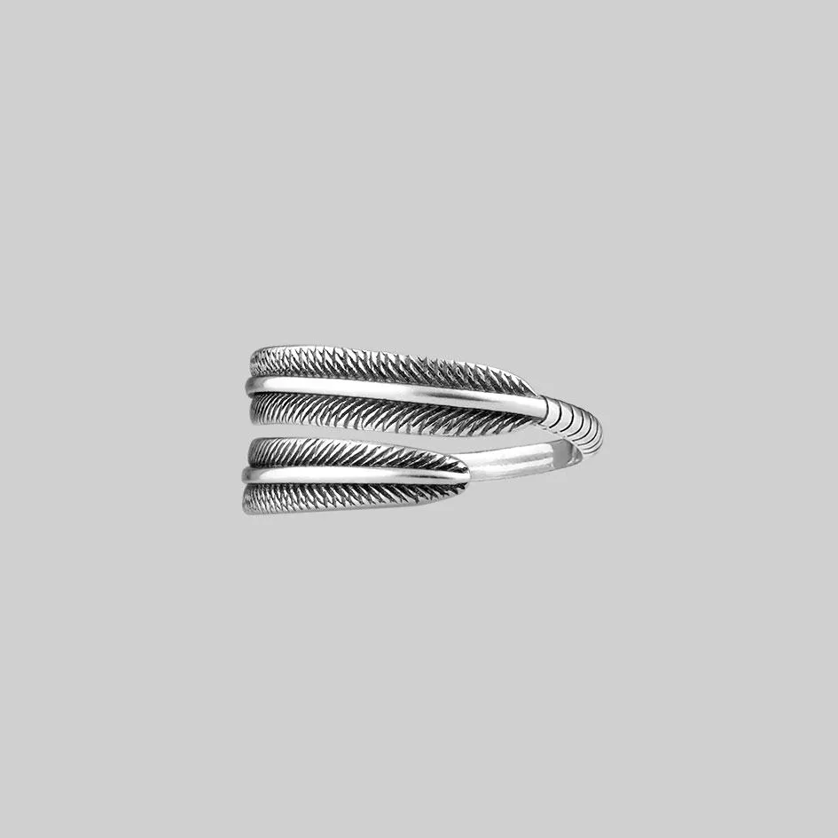 AWAKEN. Feather Wrap Silver Ring