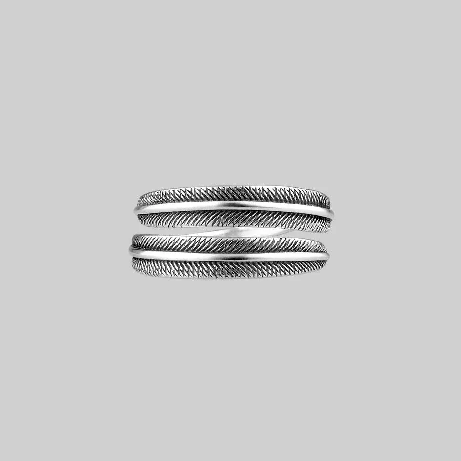 AWAKEN. Feather Wrap Silver Ring