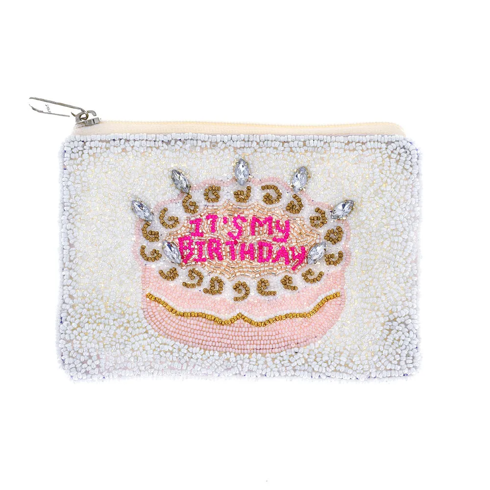 Beaded Birthday Mini Pouch