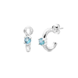 Blue Topaz Mini Hoops