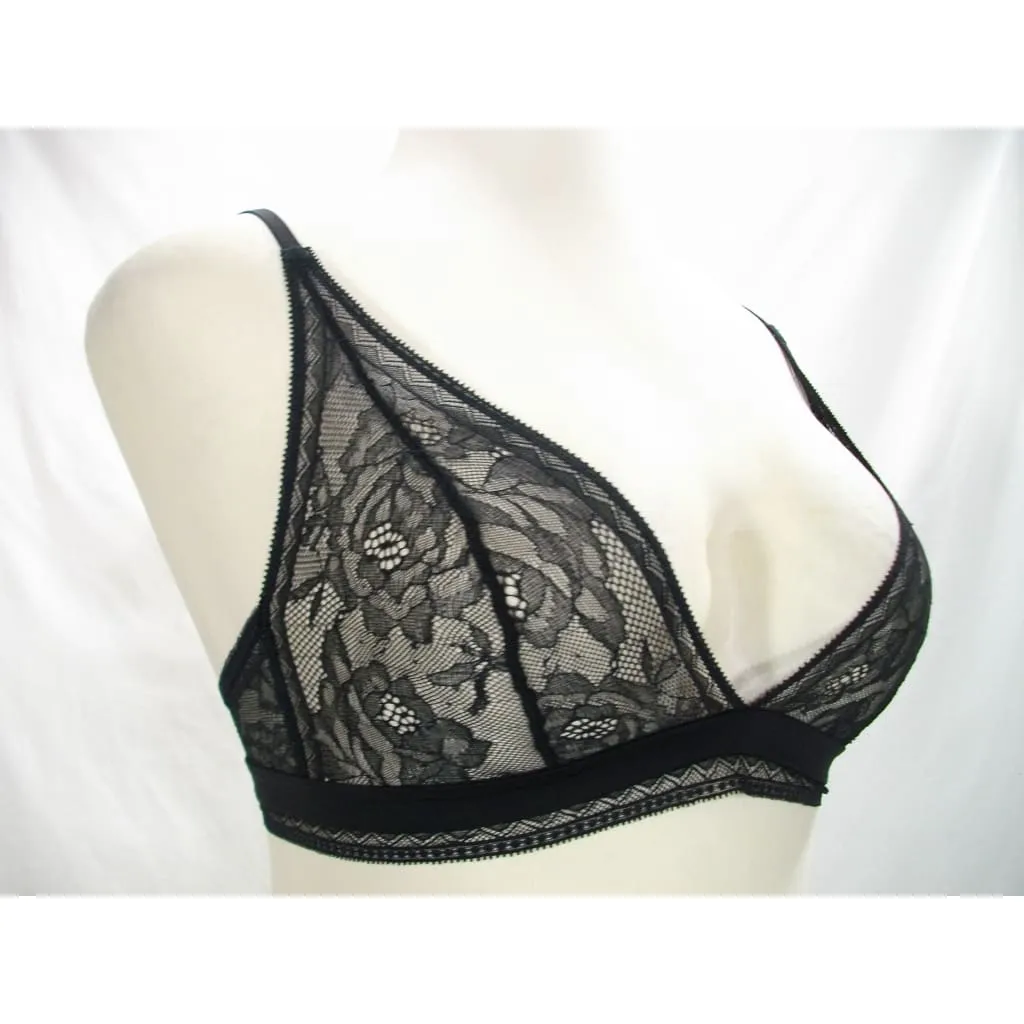 Calvin Klein QF1944 CK Black Obsess Unlined Triangle Wire Free Bra LARGE Black NWT