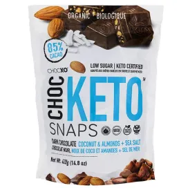 ChocXO ChocKeto Dark Chocolate, Coconut, Almond & Sea Salt Keto Snaps, 14.8 Ounce