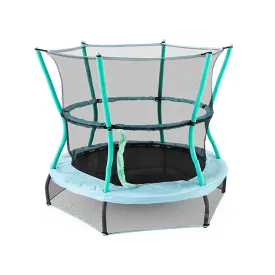 Classic Blue Round Mini Trampoline with Enclosure