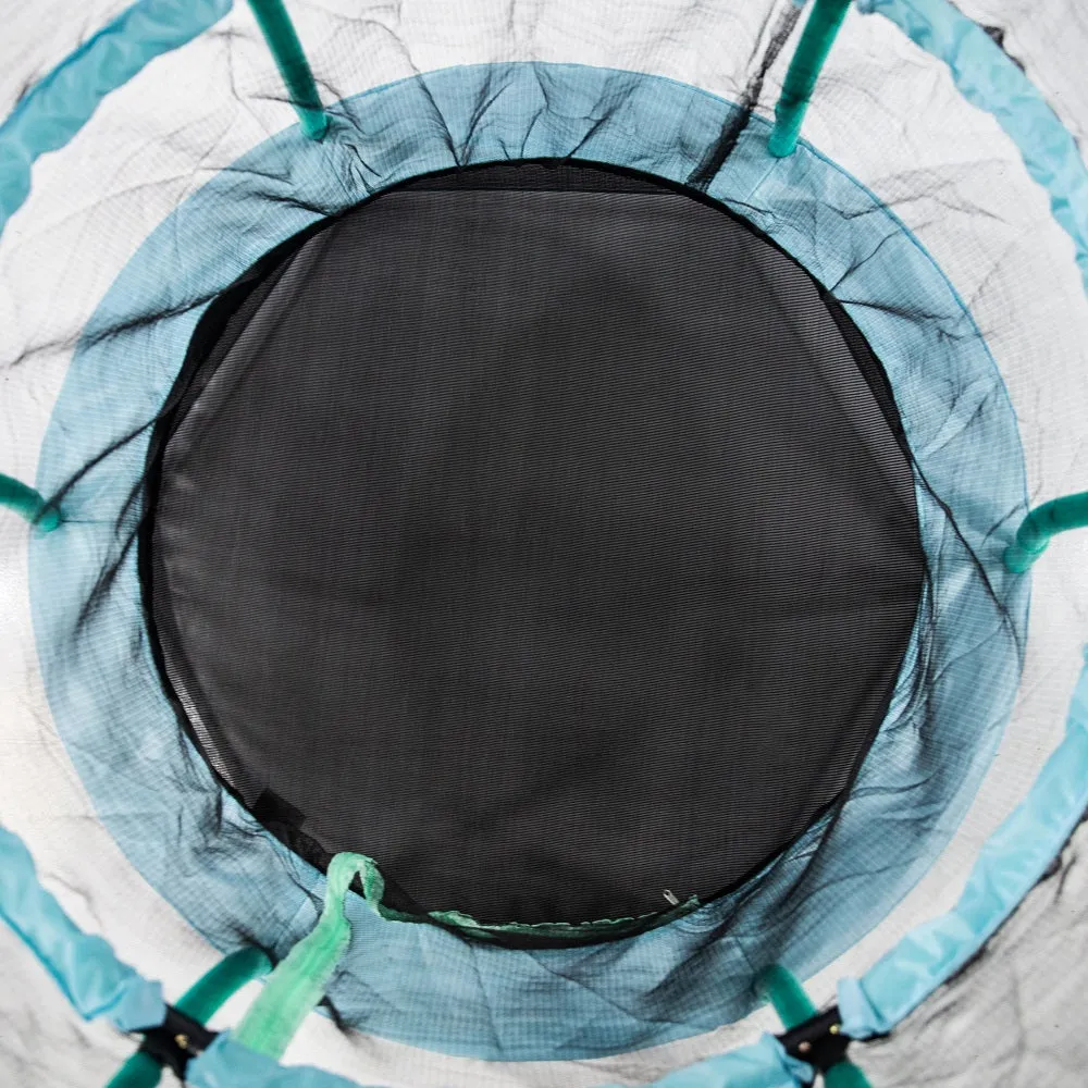 Classic Blue Round Mini Trampoline with Enclosure