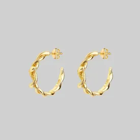 DEVISE. Double Headed Snake Twist Hoop Earrings - Gold