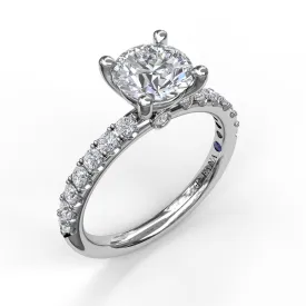 Fana Classic Pave Round Cut Engagement Ring S3846