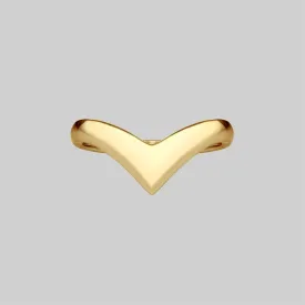 FARRAH. Deep Chevron Ring - Gold