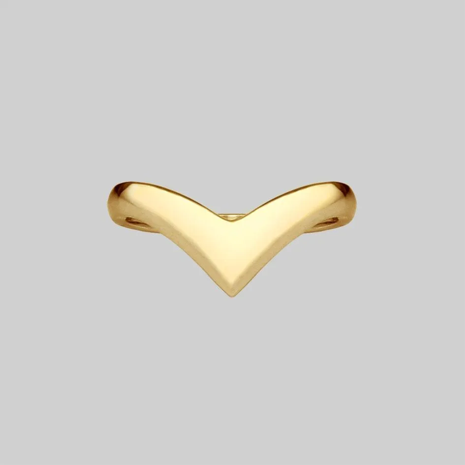 FARRAH. Deep Chevron Ring - Gold