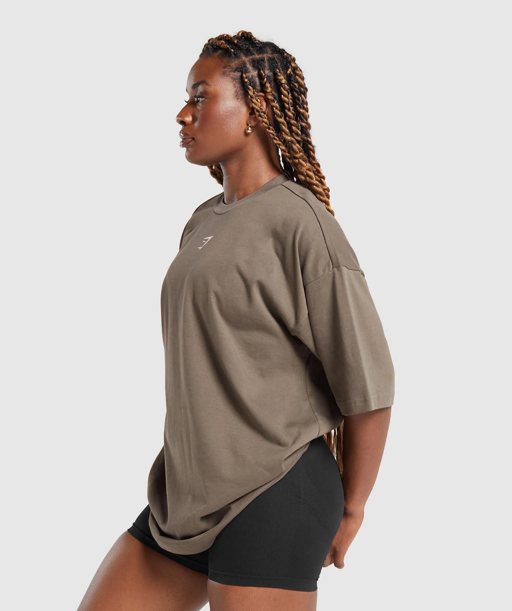 Gymshark American Muscle Oversized T-Shirt - Camo Brown