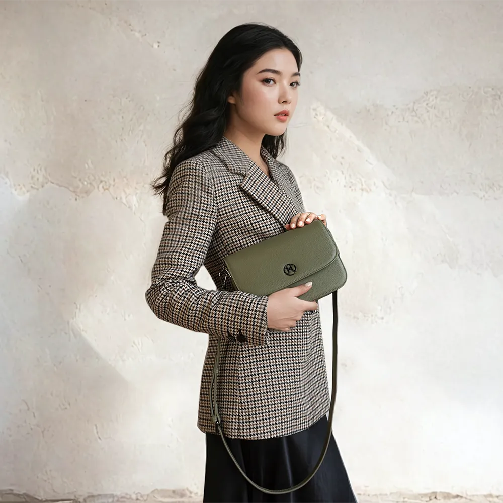 HARMONY Crossbody Bag in Moss MADE WITH MIRUM®