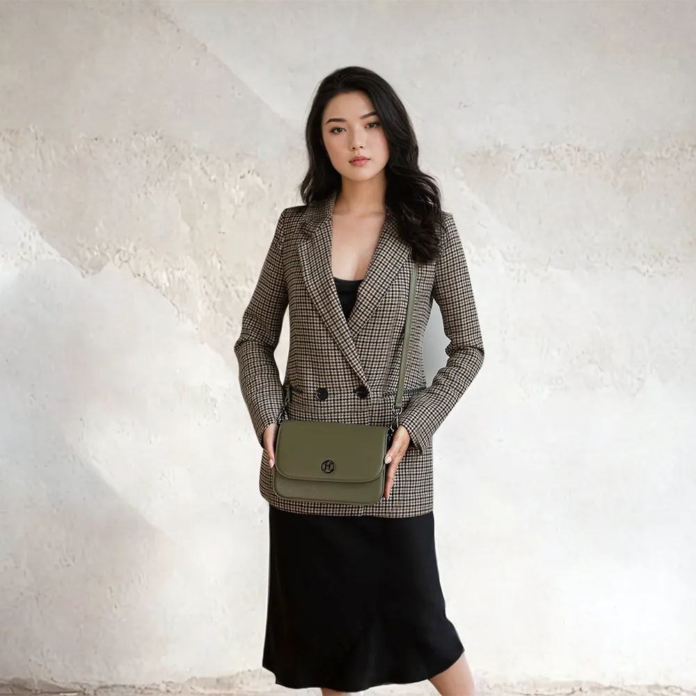 HARMONY Crossbody Bag in Moss MADE WITH MIRUM®