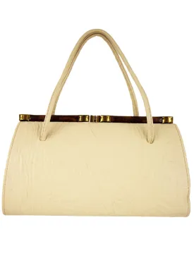 Ivory Crease Textured Vintage Frame Bag