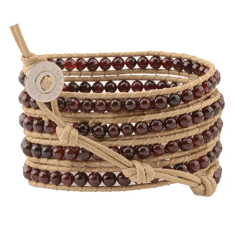 January Birthstone Five Wrap Bracelet