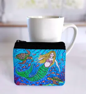 Mermaid and Turtles Coin Bag