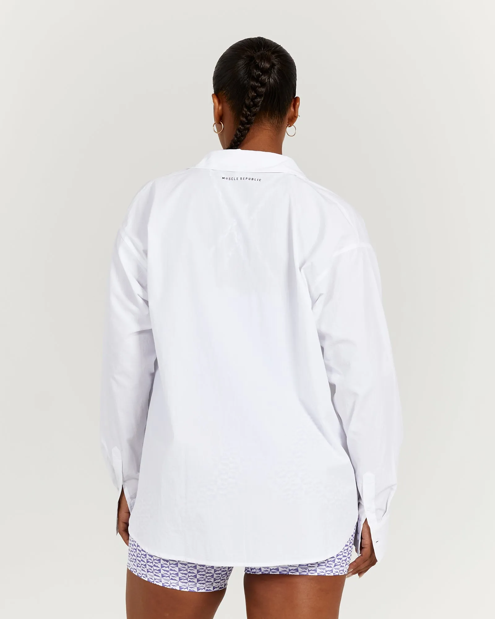 OVERSIZED BUTTON UP SHIRT - WHITE