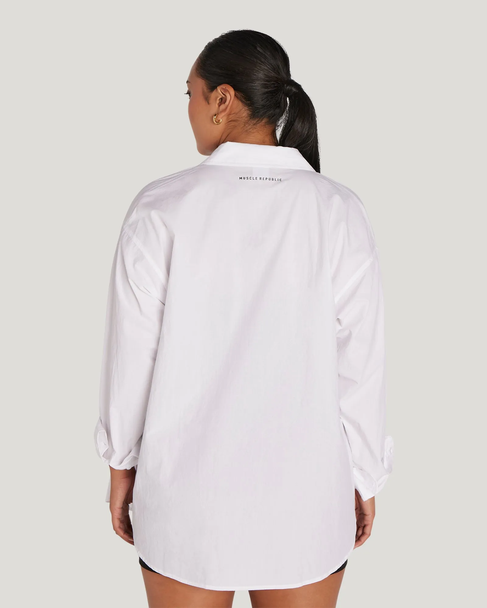 OVERSIZED BUTTON UP SHIRT - WHITE