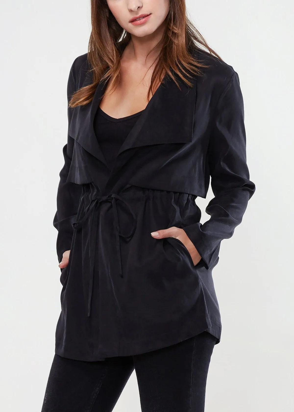 Ro&de Noir Open Front Jacket In Black