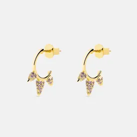 Rolling Spark Lavande Gold Earrings