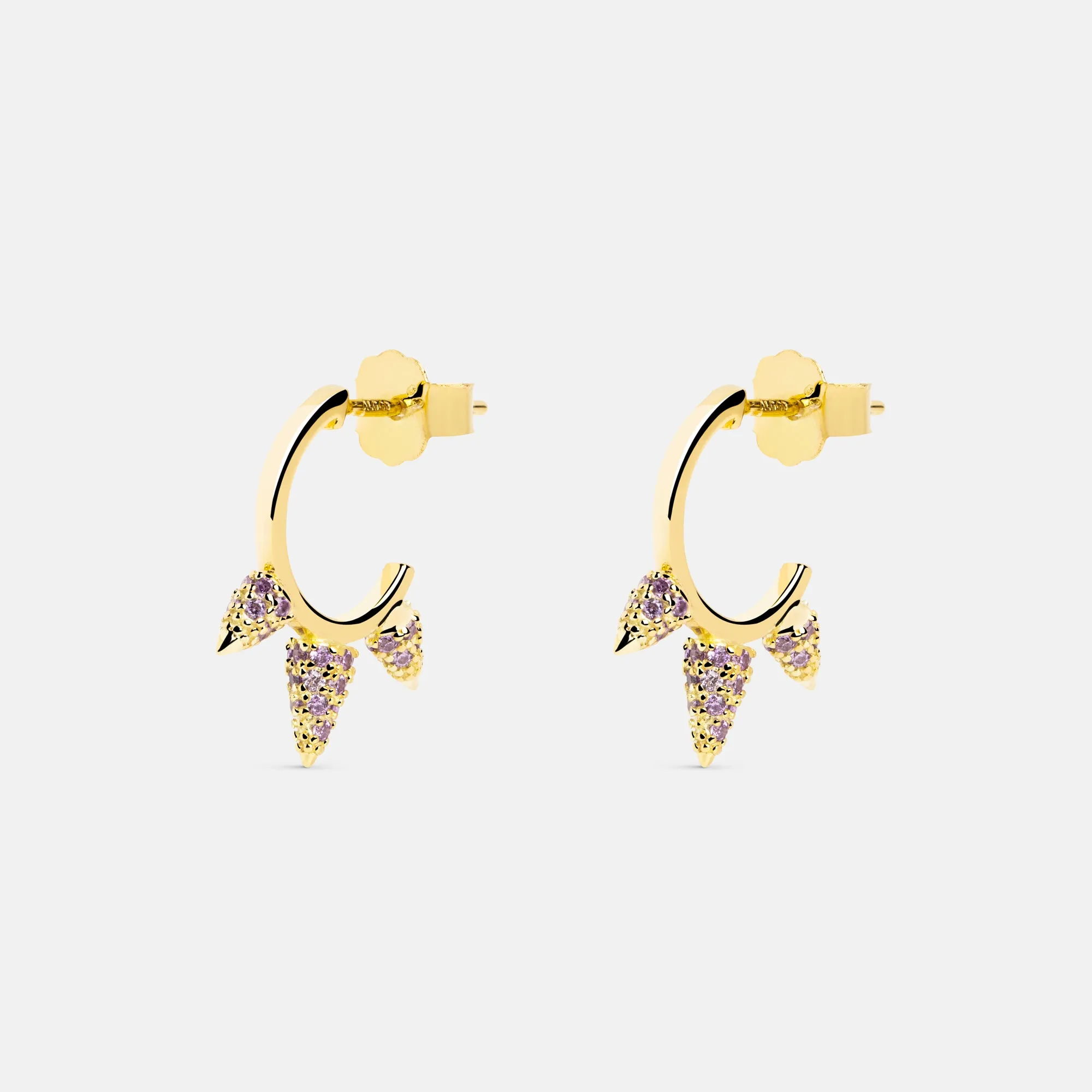 Rolling Spark Lavande Gold Earrings