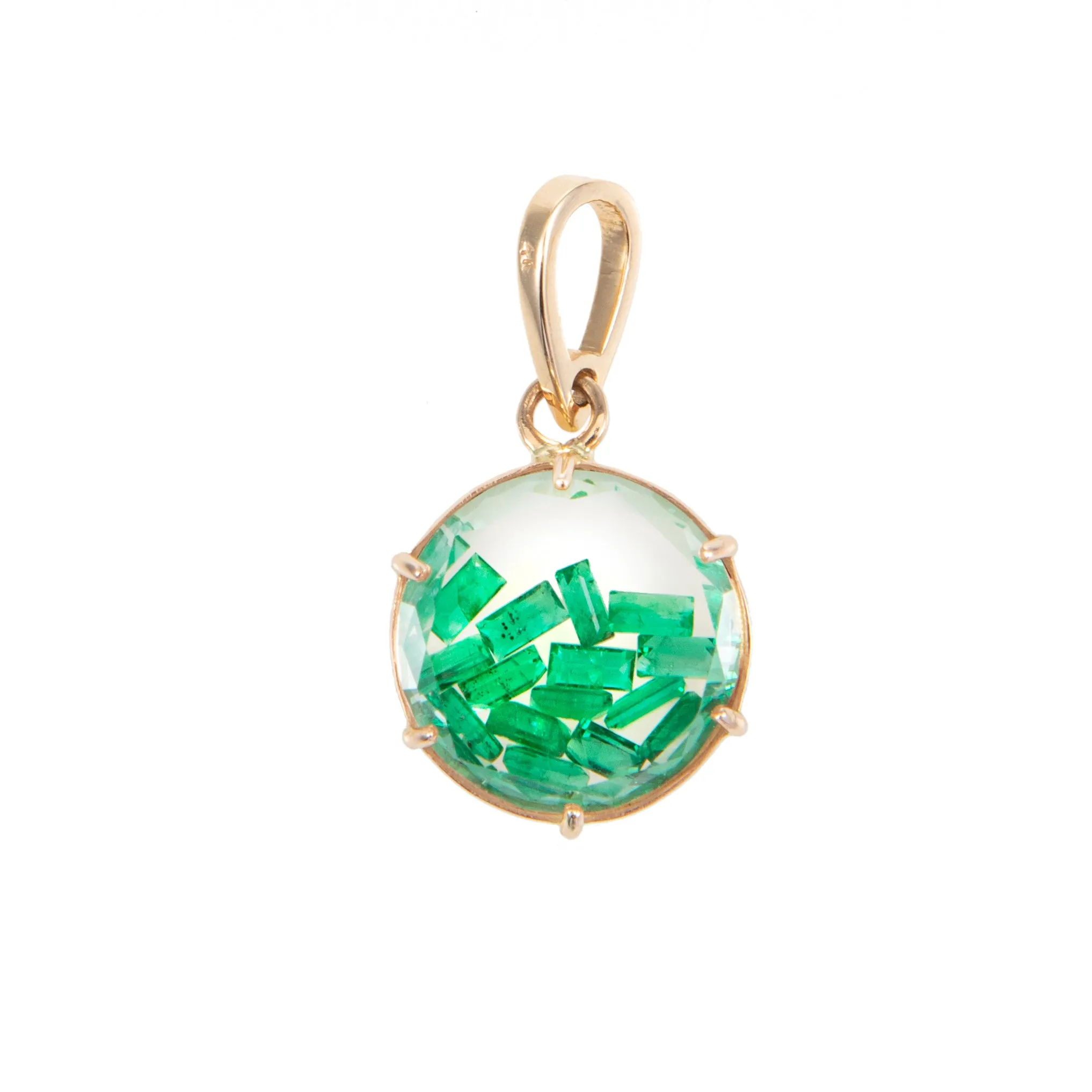 Round Emerald Shaker Charm