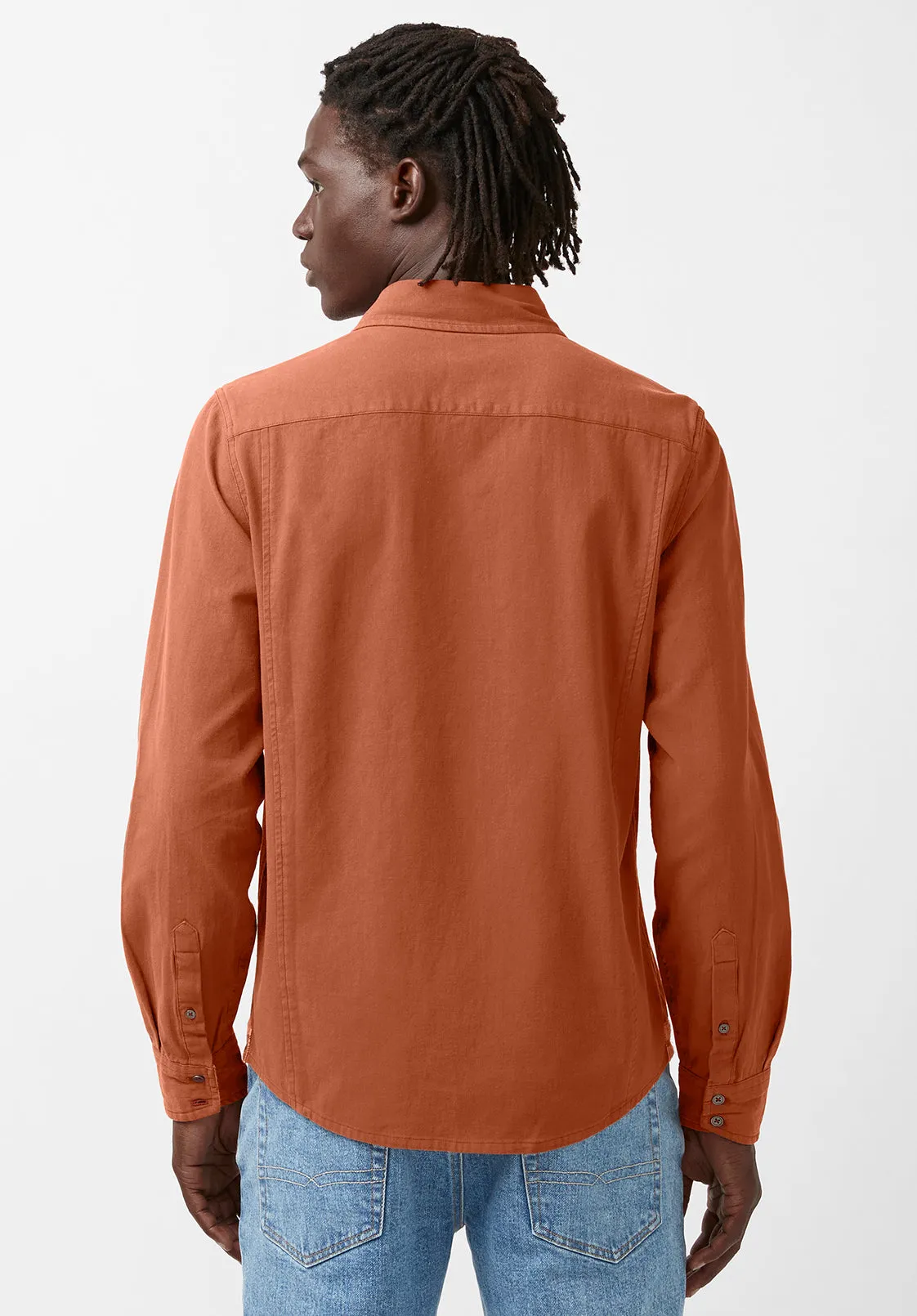 Siamik Men's Long-Sleeve Shirt in Orange - BM24116