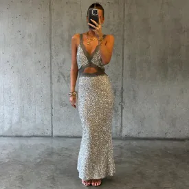 Silver Sequin Mimi Dress