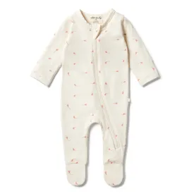 Wilson & Frenchy Organic Zipsuit w Feet Little Blossom